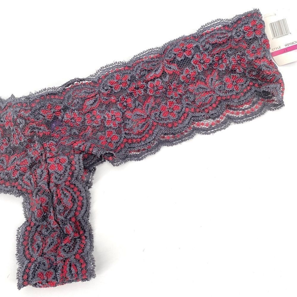 Just Sexy Gray & Pink Lace Cheeky Panties Size 2X NWT plus